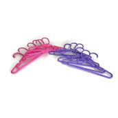Doll Hangers Set Of (12) 6 Lavender Plastic And 6 Pink For 18 Inch Doll Clothes