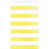 Creative Converting 15 Count Paper Treat Bags With Stripes, Medium, Mimosa Yellow