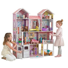 Kidkraft Country Estate Wooden Dollhouse For 12" Dolls With 31Piece Accessories
