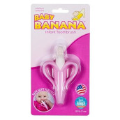 Baby Banana - Pink Banana Toothbrush, Training Teether Tooth Brush For Infant, Baby, And Toddler