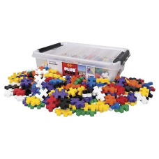 Plus-Plus Big - 200 Big Pieces In Storage Tub - Basic Color Mix - Construction Building Stem/Steam Toy, Large Puzzle Blocks For Toddlers & Preschool