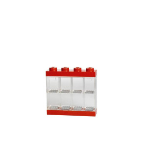 Room Copenhagen, Lego Minifigure Display Case - Stackable Storage Container For Desktop Or Wall Mounting Collectible Figurines - 7.52 X 7.24In - 4 Stud, Bright Red - Holds 8 Standard Brick People