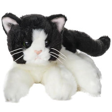 Bearington Domino Cat 15 Inch Black Cat Stuffed Animal - Tuxedo Cat - Stuffed Cats That Look Real