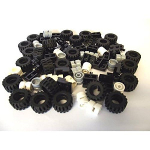 LEgO city - Wheel, Tire and Axle Set - Black, White, and Light gray, 72 Pieces in Total