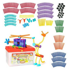 Popular Playthings Playstix Super Set Construction Toy Building Blocks 400 Piece Stem Kit (90004)