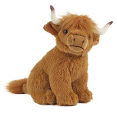 Living Nature Small Highland Cow Stuffed Animal Plush Toy | Fluffy Bull Animal | Soft Toy Gift For Kids | Boys And Girls Stuffed Doll | 6 Inches