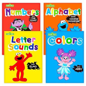 Sesame Street Workbooks Preschool (Set Of 4 Workbooks -- Alphabet With Elmo, Letter Sounds, Numbers And Colors)