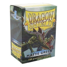 Dragon Shield Matte Green 100 Deck Protective Sleeves In Box, Standard Size For Magic He Gathering (66X91Mm)