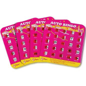 Regal Games Finger-Tip Shutter Bingo Cards With Sliding Windows - Auto Bingo Game Set - Travel Bingo Game For Adults & Kids - Reusable, No Chips & Daubers Needed - 4 Packs - Pink