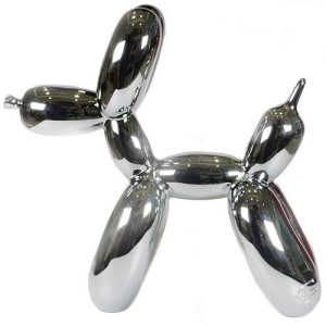 Gtp | Green Tree Products | Balloon Dog - Large - Dog Sculpture | 10"H X 9.5"L X 3"W Inches (Black)