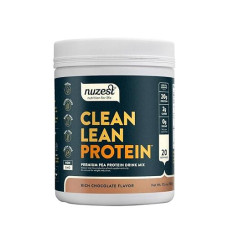 Nuzest - Pea Protein Powder - Clean Lean Protein, Premium Vegan Plant Based Protein Powder, Dairy Free, Gluten Free, Gmo Free, Protein Shake, Rich Chocolate, 20 Servings, 1.1 Lb