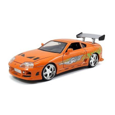 Jada Toys Fast & Furious 1:24 Brian'S Toyota Supra Die-Cast Car, Toys For Kids And Adults, Orange (97168)