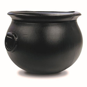 Union Products Black 16 Inch Spooky Witch Cauldron For Indoor And Outdoor Halloween Decoration And Trick Or Treat Candy Container, Black