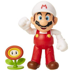Super Mario Fire Mario Figure With Fire Flower Accessory