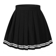 Beautifulfashionlife Women`S England Mini Kilt Tartan School Flared Pleated Skirts (Xl,Black)