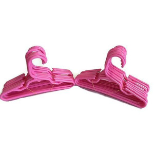 Doll Hangers-Set Of 24 Plastic Hangers Pink For 18 Inch Doll Clothes