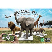 Octagon Studio Animal 4D+ Augmented Reality Cards Learn Alphabet, Language, And Wildlife With 26 Interactive Flashcards, Free App, And 5 Bonus Food Cards