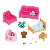 Li�L Woodzeez - Living Room & Nursery Set - 23Pcs Miniature Dollhouse Furnitures & Accessories - Pretend Play - Gift Toy For Kids 3 Years +