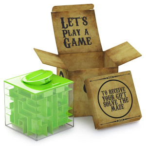 Agreatlife Money Maze Puzzle Box, Abs Material, All Ages, 1 Piece, 3X3 Cube, Green, Intermediate Skill Level, Portable, Unisex