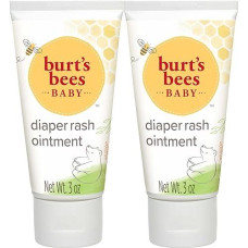 Burt'S Bees Baby Diaper Rash Cream, 40% Zinc Oxide Calms & Soothes Skin For Fast Relief, Eczema Safe Balm, 100% Natural Origin Plant Based Formula, Pediatrician Tested, Travel Size, 6 Oz (3 Oz 2-Pack)