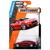 Matchbox 2015 Mbx Adventure City Tesla Model S Maroon Red Metallic