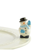 Nora Fleming Frosty Pal (Snowman) - Hand-Painted Ceramic Christmas Decor - Winter Minis For The Home And Office