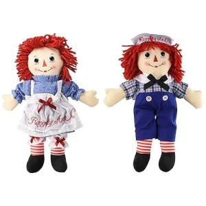 Bundle Of 2 Aurora Dolls - Large 16'' Classic Raggedy Ann And Raggedy Andy