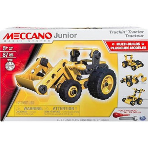 Meccano Junior, Truckin Tractor, 4 Model Building Set, 87 Pieces, For Ages 5+, Stem Construction Education Toy