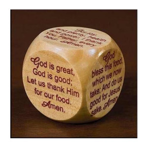 Wooden Mealtime Prayer Cube For Children And Families