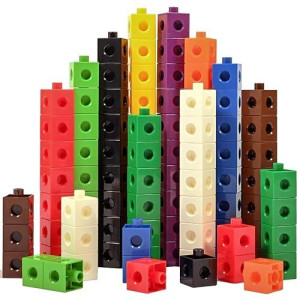 Edxeducation Linking Cubes - Set Of 100 - Connecting And Counting Snap Blocks For Construction And Early Math - For Preschool And Elementary Aged Kids