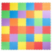 Non-Toxic Extra-Thick 36 Piece Children Play & Exercise Mat - Comfortable Cushiony Foam Floor Puzzle Mat, 6 Vibrant Colors For Kids & Toddlers