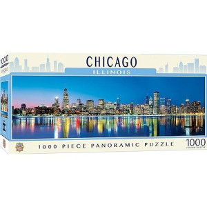 Masterpieces 1000 Piece Jigsaw Puzzle For Adults, Family, Or Kids - Chicago Panoramic - 13"X39"