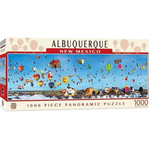 Masterpieces 1000 Piece Jigsaw Puzzle For Adults, Family, Or Kids - Albuquerque Balloons Panoramic - 13"X39"