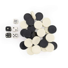 Sondergut Backgammon Playing Stones - Replacement Draught Pieces For Our Standard Travel Game- 2 Cm Checkers, Stones, Counters - For Travel Games, Standard Game Boards, Etc