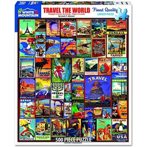 White Mountain Puzzles Travel The World - 500 Piece Jigsaw Puzzle