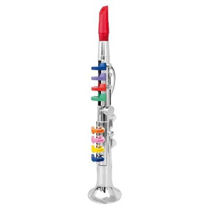 Click N' Play Clarinet With 8 Colored Keys, Metallic Silver