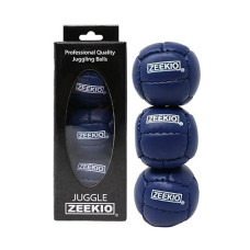 Zeekio Galaxy Juggling Balls - Premium 12 Panel Genuine Leather Balls - 130G - 67Mm - Pack Of 3 Dark Blue