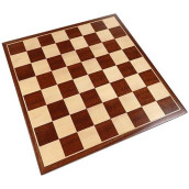 Erebus Chess Board With Inlaid Mahogany Wood, Medium 13 X 13 Inch, Board Only