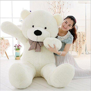 Morismos Giant White Teddy Bear Stuffed Animals Plush Toy For Girlfriend Kids Christmas Valentine'S Day Birthday 47 Inches