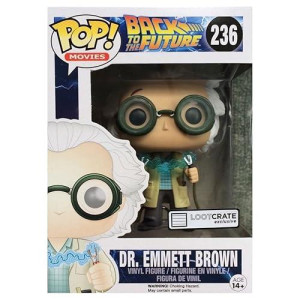 October 2015 Time Travel Exclusive Funko Pop #236 Back To The Future Dr. Emmet Brown Figurine