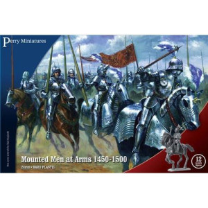 Perry Miniatures WR40 Mounted Men At Arms 1450-1500 28mm 1:56 12 cavalry figures 8 flags by Perry Miniatures