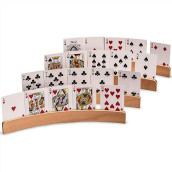 Yellow Mountain Imports Panorama Wooden Playing Card Holders/Racks - Set Of 4 Card Organizers