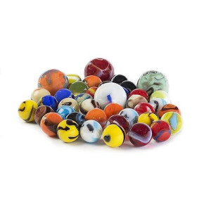 Ader Products My Toy House Glass Marbles Bulk, Set Of 40, (36 Players And 4 Shooters) Assorted Colors, With Game Marbles Rules