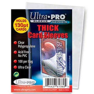 5 Ultra Pro Thick Card Sleeve Packs (100 Soft Card Sleeves Per Pack - 500 Total) - For Storing Thick Cards Like Memorabilia Or Wardrobe (Baseball, Football, Basketball, Hockey, Entertainment)