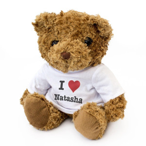 New - I Love Natasha - Teddy Bear - Cute And Cuddly - Gift Present Birthday Xmas Valentine
