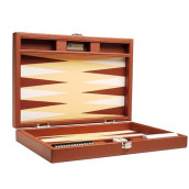 13-Inch Premium Backgammon Set - Travel Size - Desert Brown Board