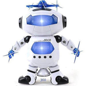 Kidsthrill Dancing Robot -Musical And Colorful Flashing Lights Kids Fun Toy Figure - Spins And Side Steps