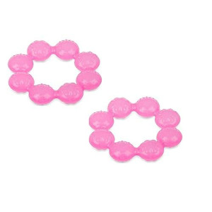 Nuby Pur Ice Bite Soother Ring Teether, 2 Count - Pink