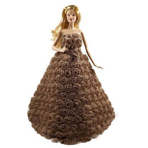 Luckakuck Brown Sweetheart Floral Gown Covered With Roses For 11.5 Inches Dolls