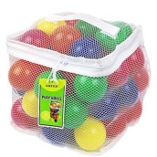 Click N' Play Pack Of 400 Phthalate Free Bpa Free Crush Proof Plastic Ball, Pit Balls - 6 Bright Colors In Reusable And Durable Storage Mesh Bag With Zipper